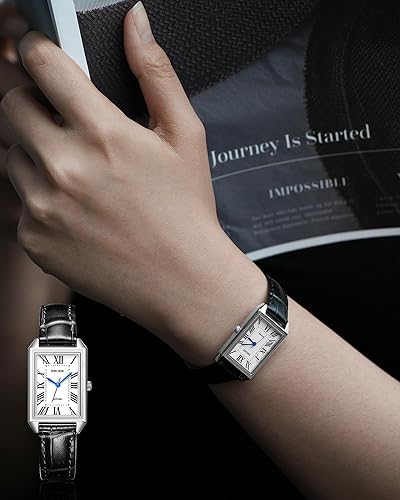 Miniatura 4 de Reloj clásico de cuarzo para mujer, elegante y resistente, con correa de piel de vacuno, perfecto para cualquier ocasión