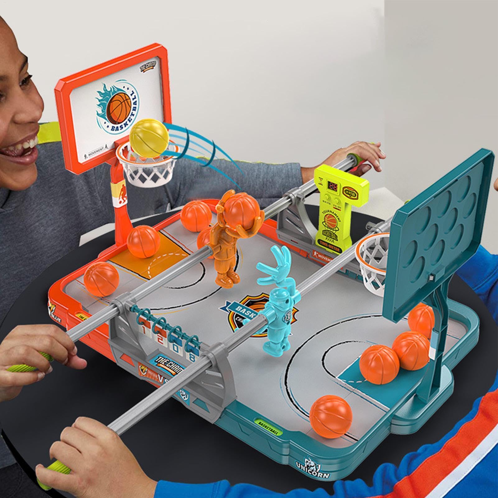 Gra w koszykówkę dla dzieci, gra w koszykówkę na komputer | Dziecięcy | zestaw do minikoszykówki | Puzzle Enlightenment Basketball Board Game do podróży, przyjęć, szkoły, domu i budowania zespołu