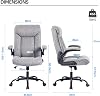 MZLEE Fabric Office Chair for Home Office, Ergonomic Heavy Duty Desk Chair with Flip-up Arms & Lumbar Support, Comfortable Padded Swivel Computer Chair for Bedroom Study, 150KG Capacity, Grey