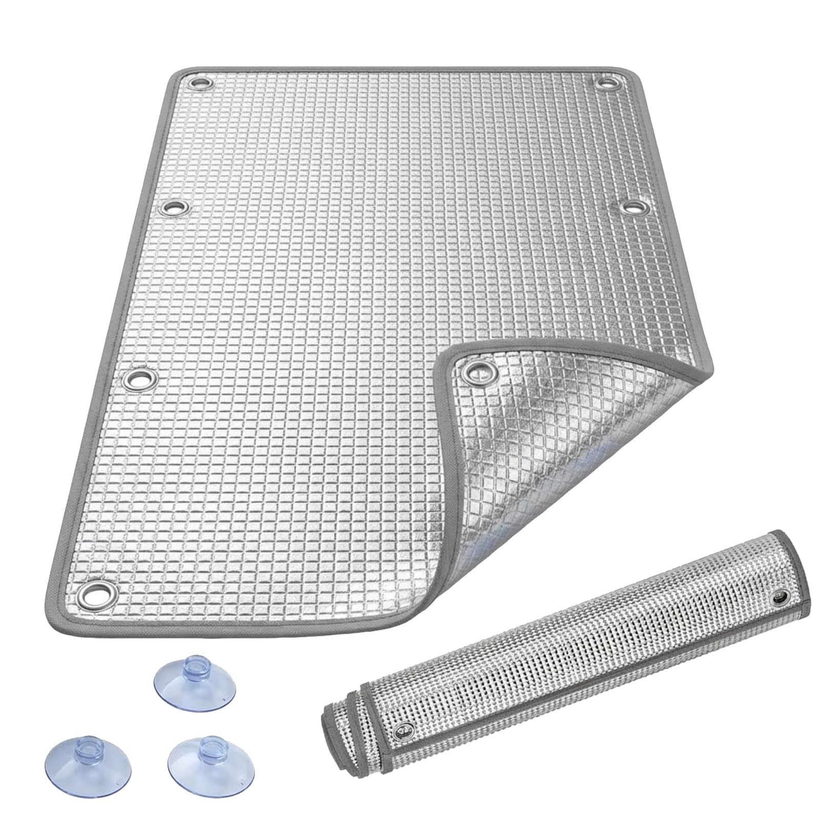 8mm Thick Privacy Window Film Heat Insulation, Total Blackout Window Cover Sun Shade Mat with Suction Cups for Bedroom RV Skylight Garage(55x100cm)