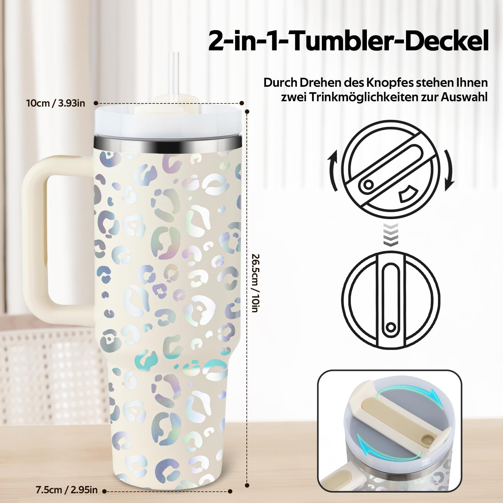 Tazza Termica Da 40 Oz Per Nonno - 1,18L Con Incisione 'Ricetta Dell'Amore' - Regalo Personalizzato Con Coperchio E Cannuccia - 2