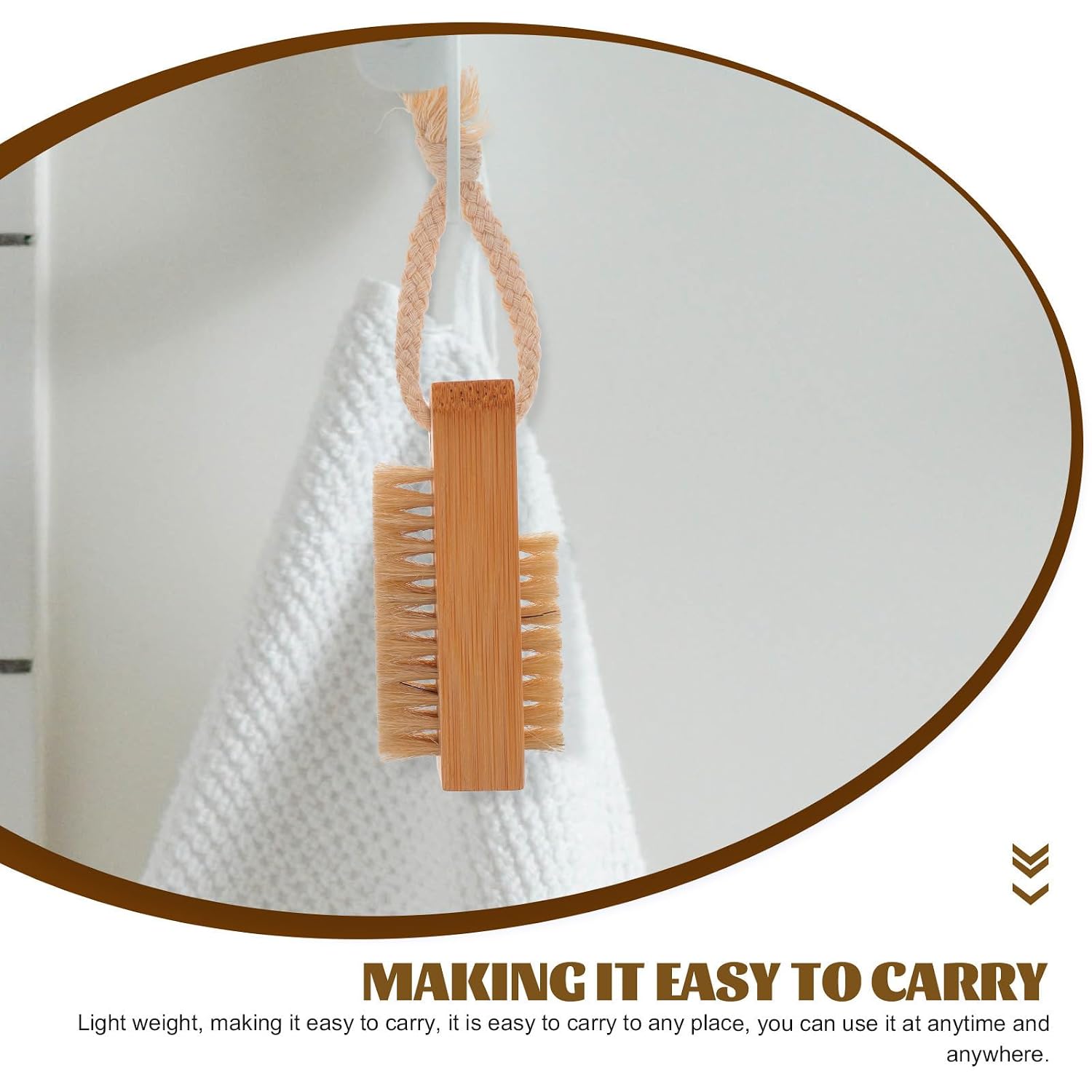 2pcs Nail Brush Lightweight Portable Nail Dust Cleaner Brush with Natural Bristles for Fingernail Scrubber Cleaning at Manicure Salon and Home Use