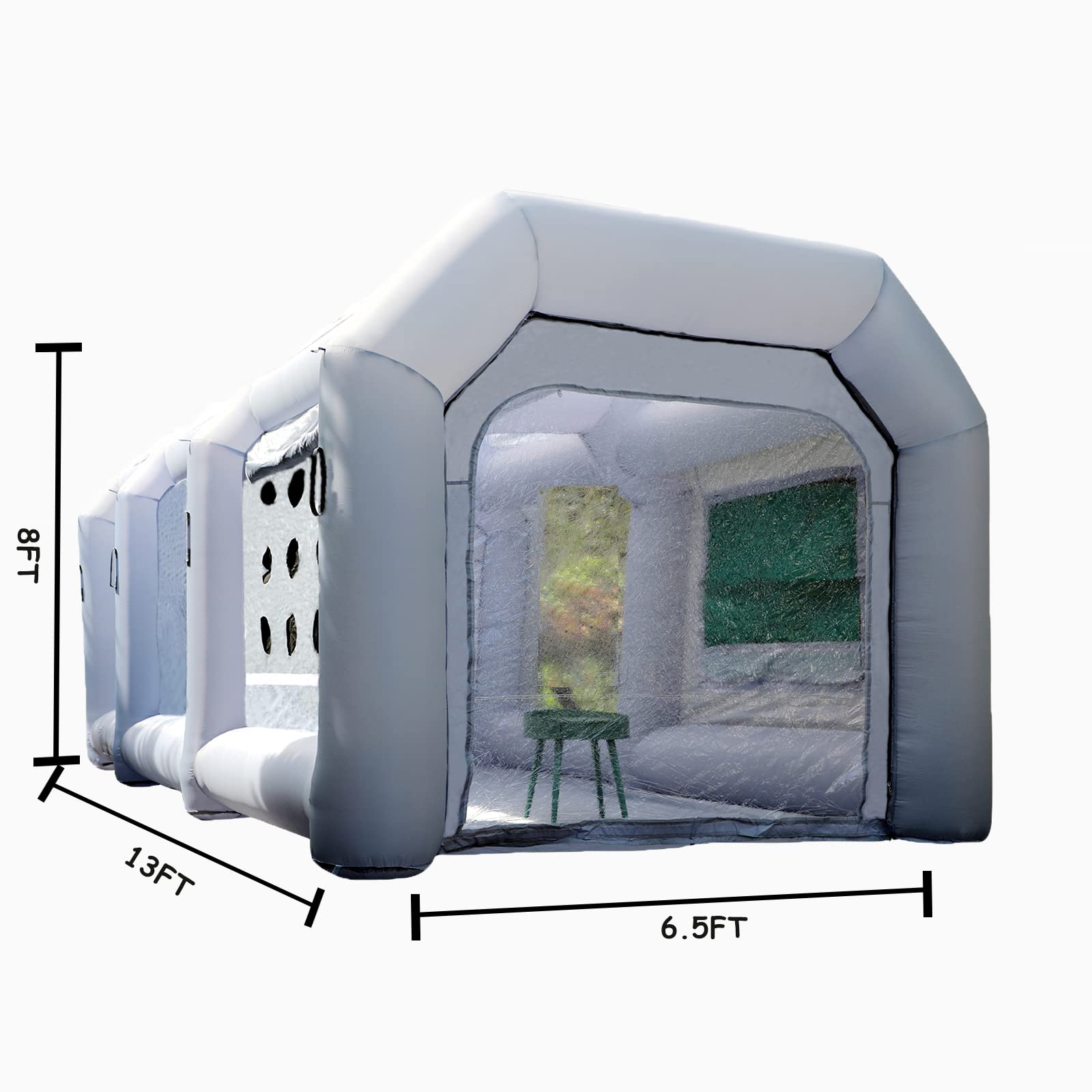 Xmaybang Inflatable Spray Booth 13x6.5x8ft,Portable Auto Paint Booth with Filtration System,Suitable for Motorcycles, Outdoor Tents, Medical Aids, Auto Parts, Etc,Blower Not Included