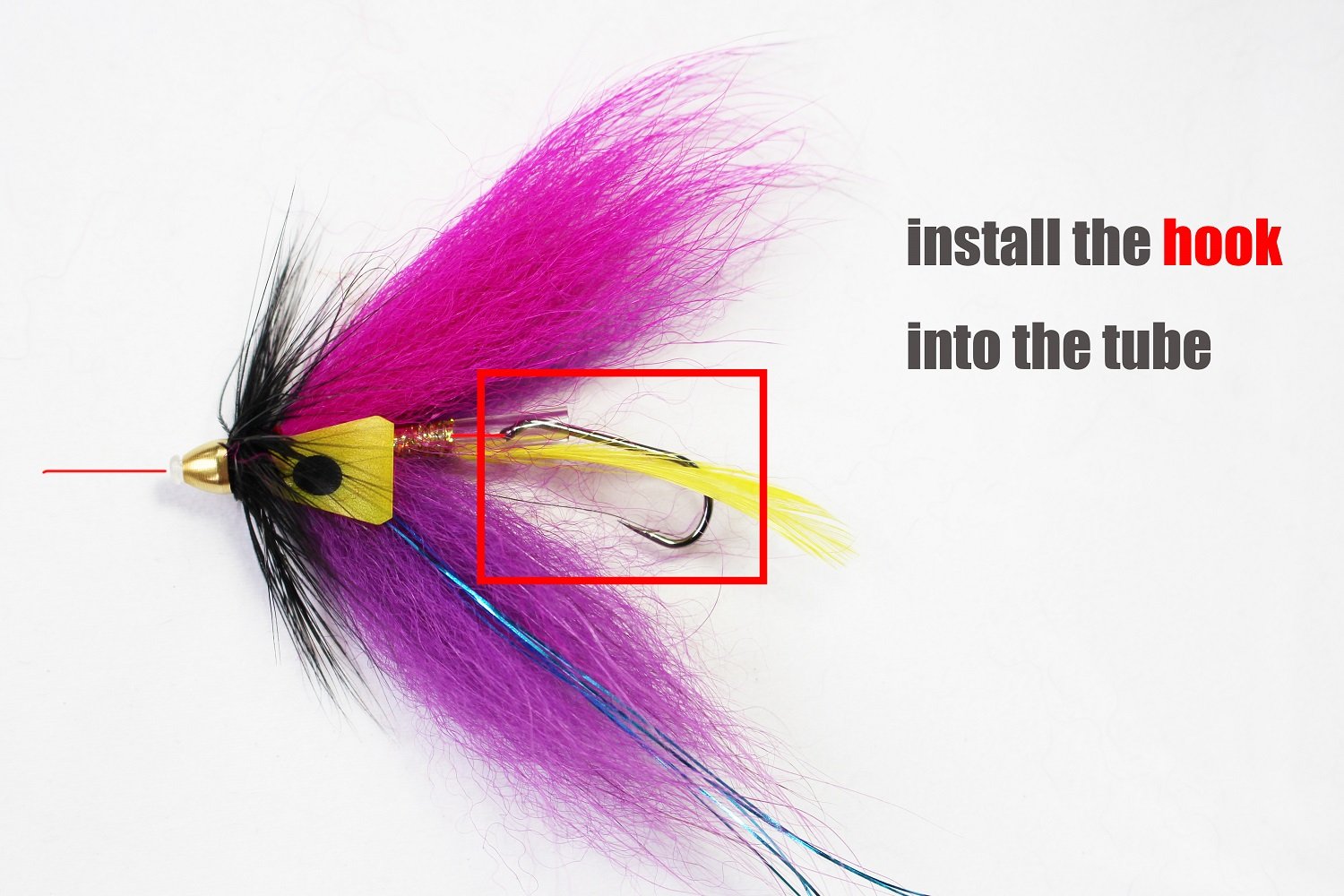 Tigofly 12 pcs 4 Colors Tube Fly Set for Salmon Trout Steelhead Fly Fishing Flies Lures Set