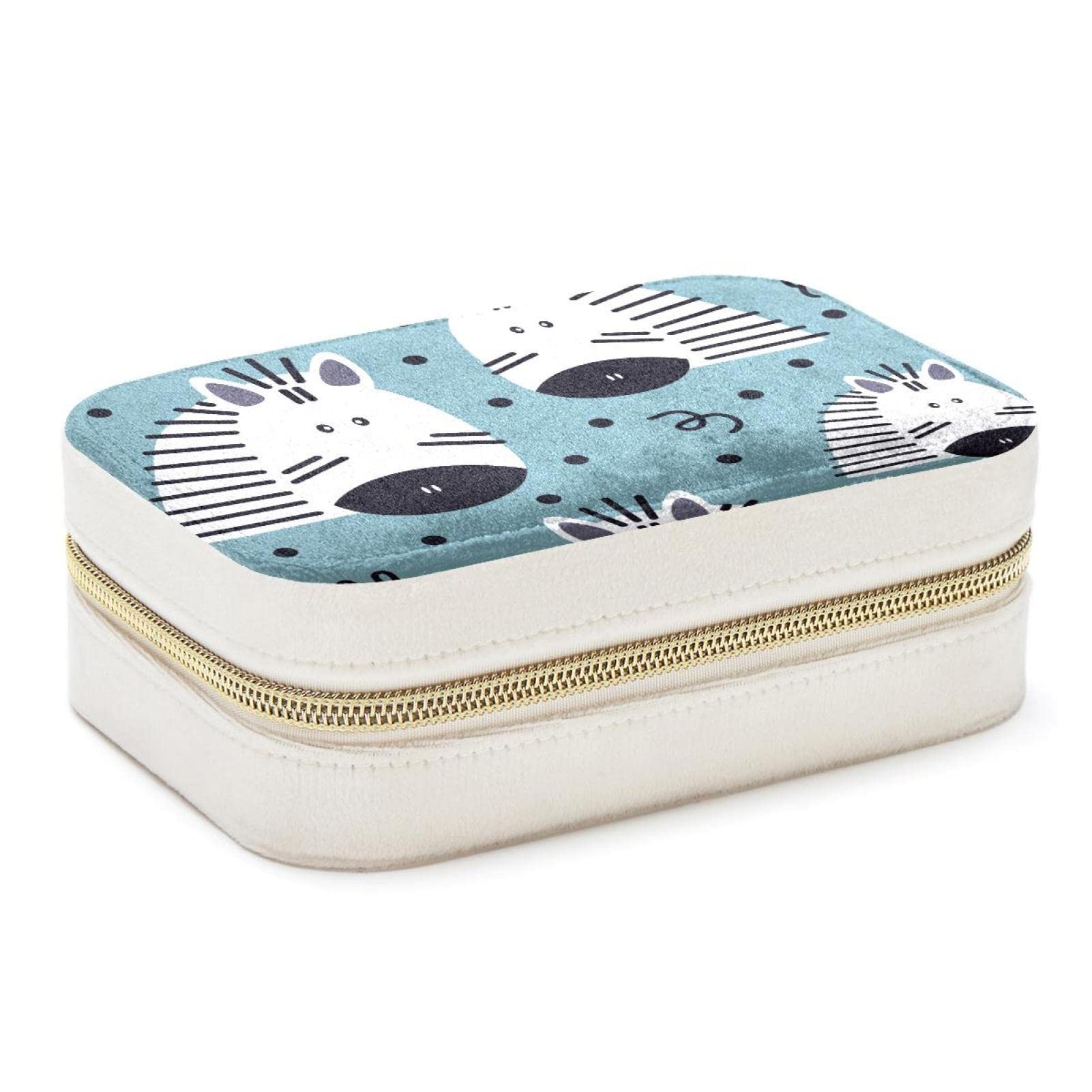 Boîte à bijoux portable de voyage Zebra Jolie pour bagues et boucles d'oreilles