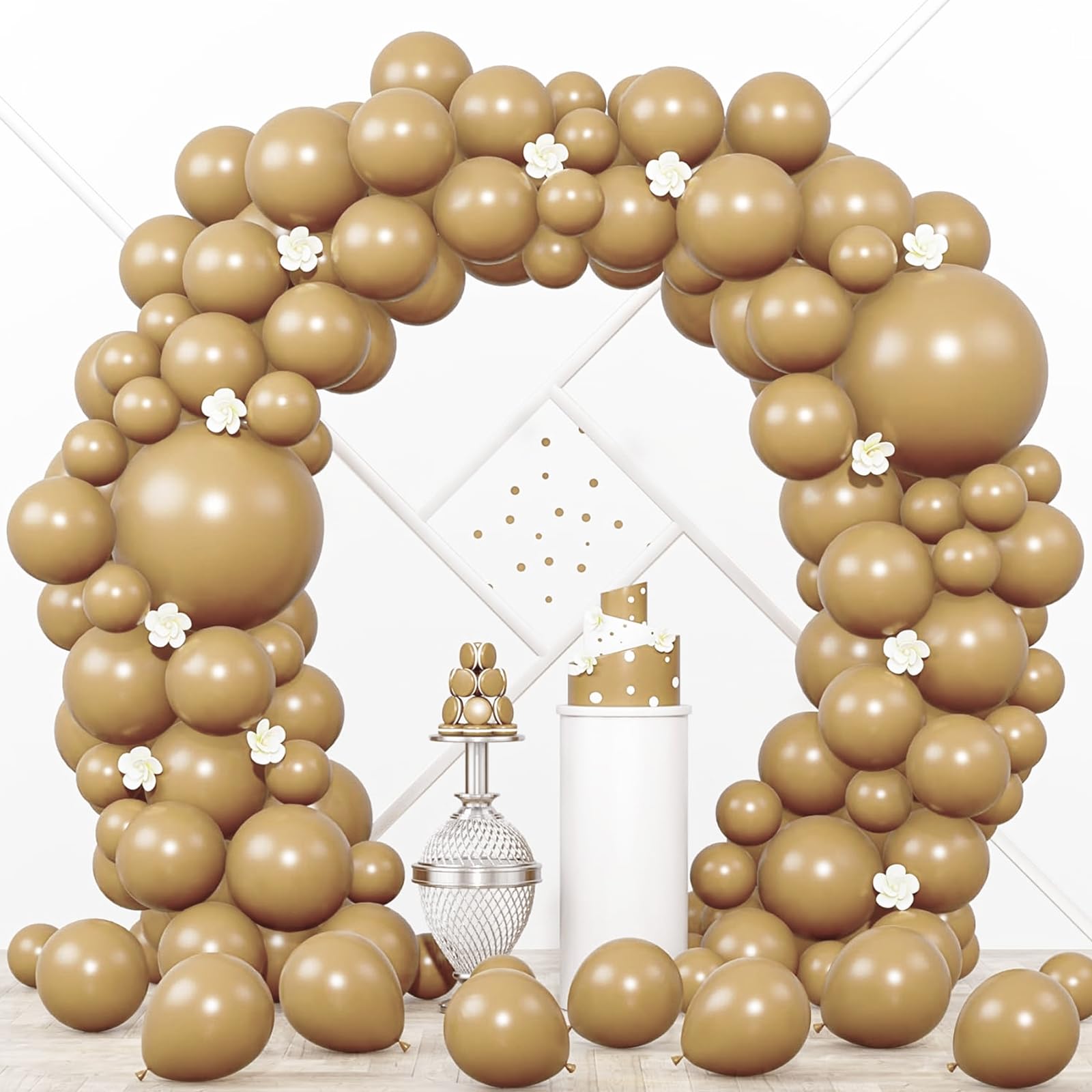 Voircoloria 90 Pack Khaki Balloons Assorted Sizes (5-18 Inch) | USA Import for Indian Parties - main product image