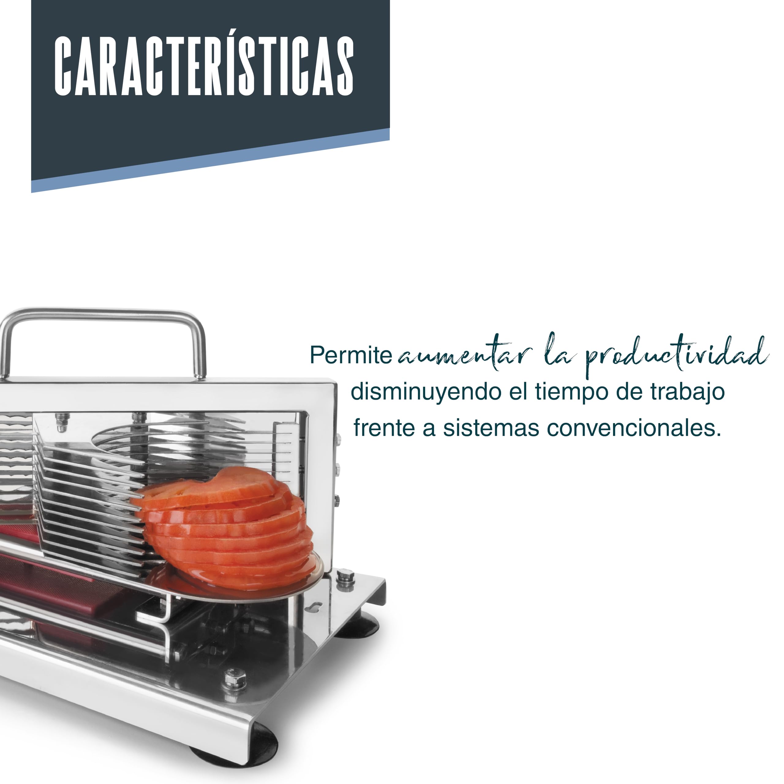 LACOR 60510 - Máquina Corta Tomates, Acero Inoxidable, 10 Cuchillas | En acero inoxidable, para un uso práctico y profesional en cocina; ideal para cocina profesional y uso diario en casa
