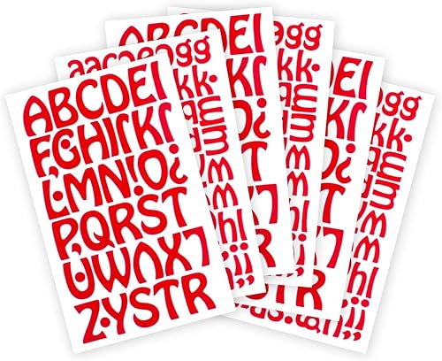 Paquete de bandada de transferencia termoadhesiva de letras frías de 1 12 pulgadas, 6 hojas rojas (rojo, 1 12 pulgadas) disponible en Yaxa Colombia