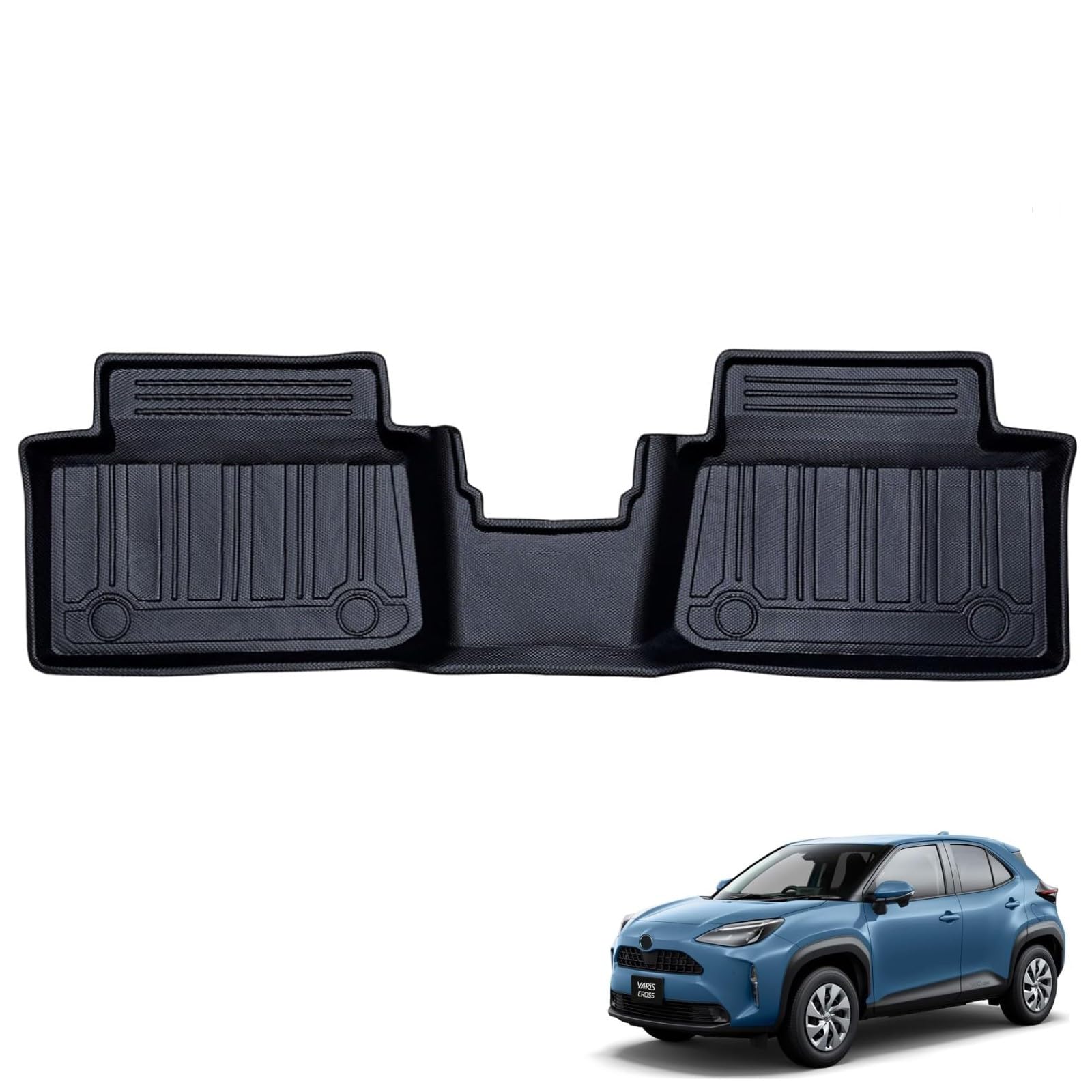 Amazon | ヤリス ヤリスクロス 3D フロアマット AT車 2WD 後部座席用