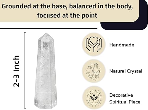 Miniatura 5 de Torres de cristal de cuarzo transparente  Obelisco de punto de cristal curativo natural para curación de Reiki y rejilla de cristal (2 a 3 pulgadas)