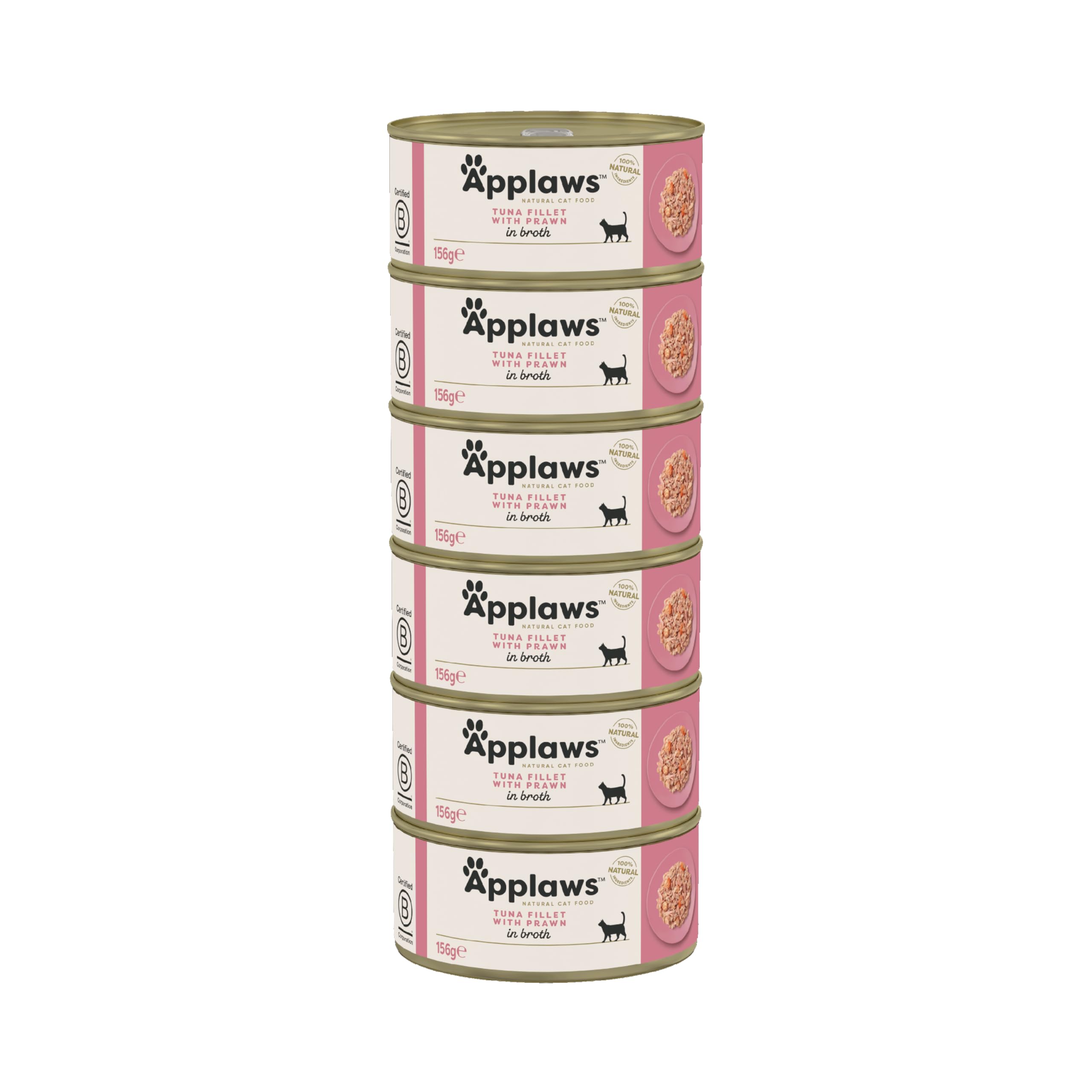 Applaws Adult Cat Cans Tuna/Fish In Broth 156G - Tuna With Prawn (6 X 156G)