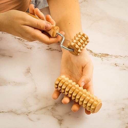 Miniatura 10 de tuuli Body and Face Roller, Multi-Functional Wooden Massage Roller, Helps Ease Muscle Tension and Support Skin Health, Natural Face Massage Tools,