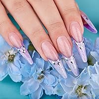 Vista 8 de C12rtive 120 formas de uñas de polietileno de extensión en forma de T, moldes reutilizables de cobertura completa, 12 tamaños para pegamento de gel