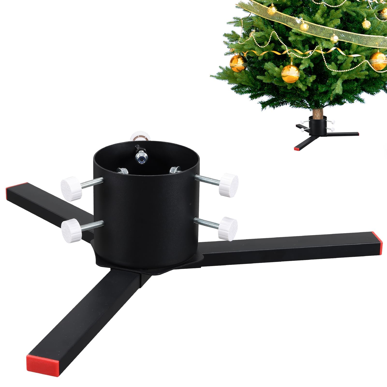 DAKEPOLE Pied Sapin De Noël Stable Et Amovible - Support Jusqu'à 140mm Diamètre - Réservoir D'Eau