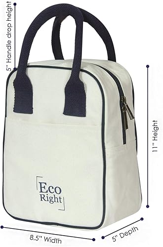 Vista 15 de Eco Right Lonchera aislada para mujer, lonchera de trabajo para hombres, adultos Liso granate,Panda Hangry Impreso,Oso polar Hangry impreso.,beige