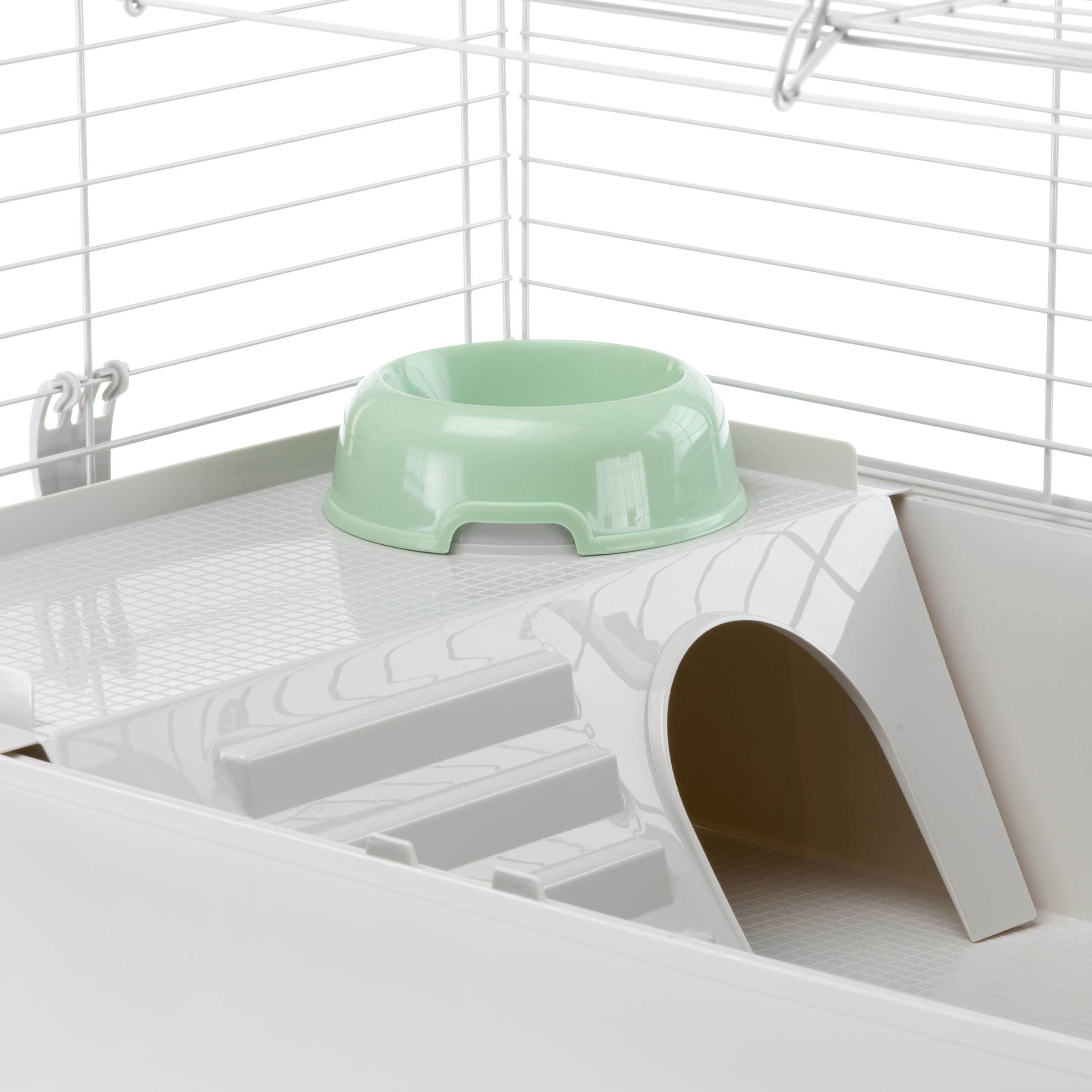 FERPLAST Gabbia Roditori CAVIE 80 per Cavie, Porcellini d'India, in Metallo, Accessori inclusi: Mangiatoia, Beverino, Ciotola, Casetta. 77x48xh42cm