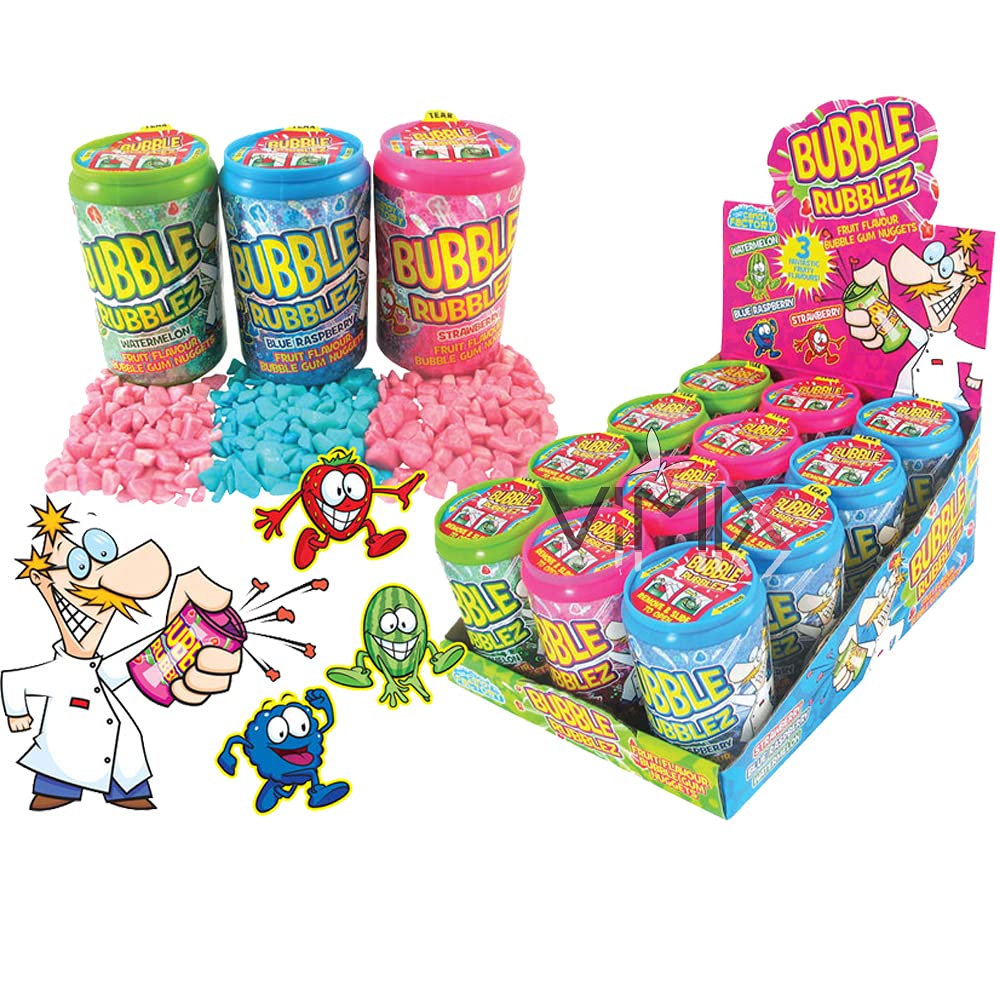 Crazy Candy Factory Bubble Rubblez Bubblegum 60g - Pick Any Number of Bars