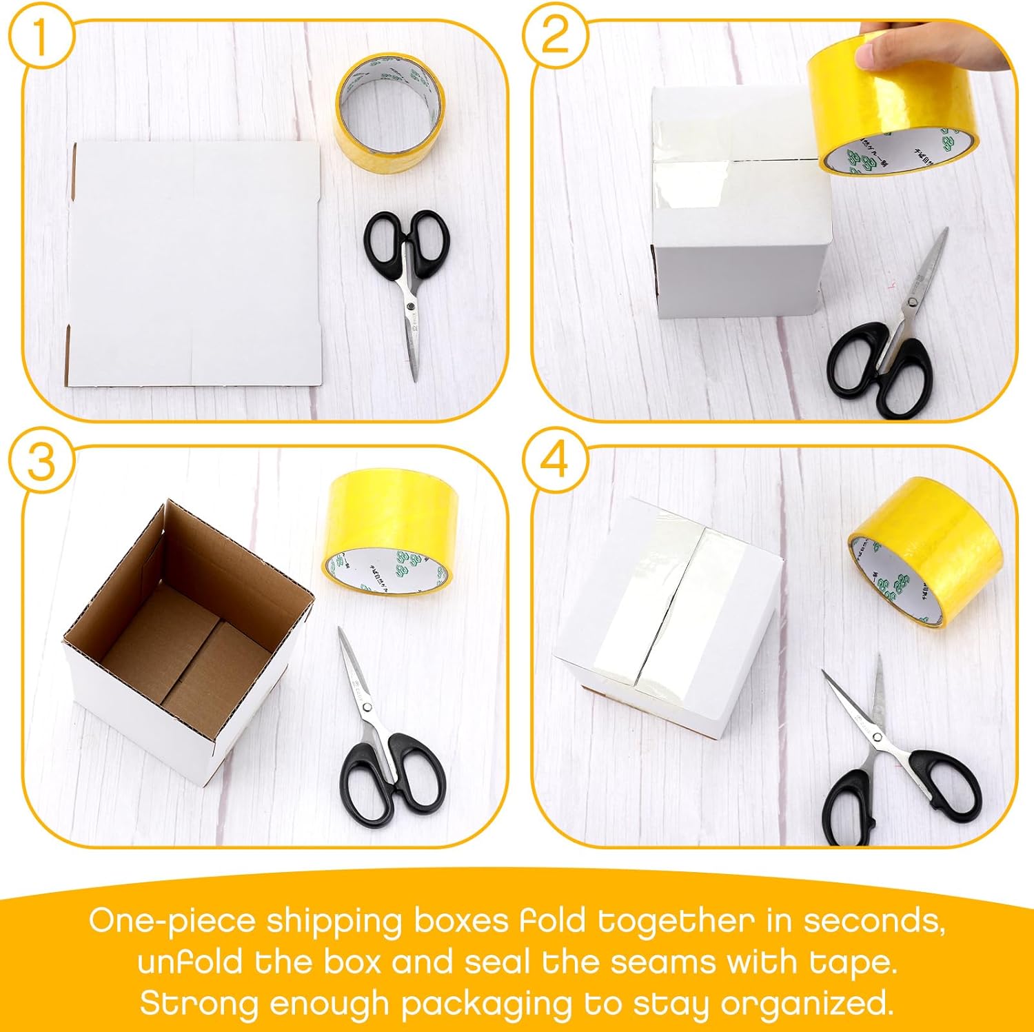 100 Pack 4 x 4 x 4 Inch White Shipping Boxes Small Corrugated Cardboard Box Cube Foldable Mailing Boxes Cardboard Box Mailers for Packaging Gifts, Storage, Shipping Baseballs