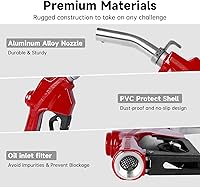Vista 6 de Boquilla de combustible automática de 1 pulgada NPT de apagado automático roja con junta giratoria de 19/16 pulgadas (diámetro exterior = 30 mm)