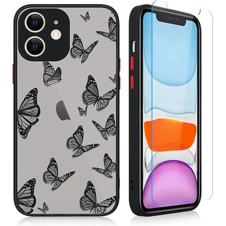 Amazon Com Fanxi Blue Butterfly Iphone Case For 11 6 1 Inch Shockproof Protective Cute Cool Blue Butterflies Phone Case Designed For Iphone 11 Case For Women Girls Black Cell Phones Accessories