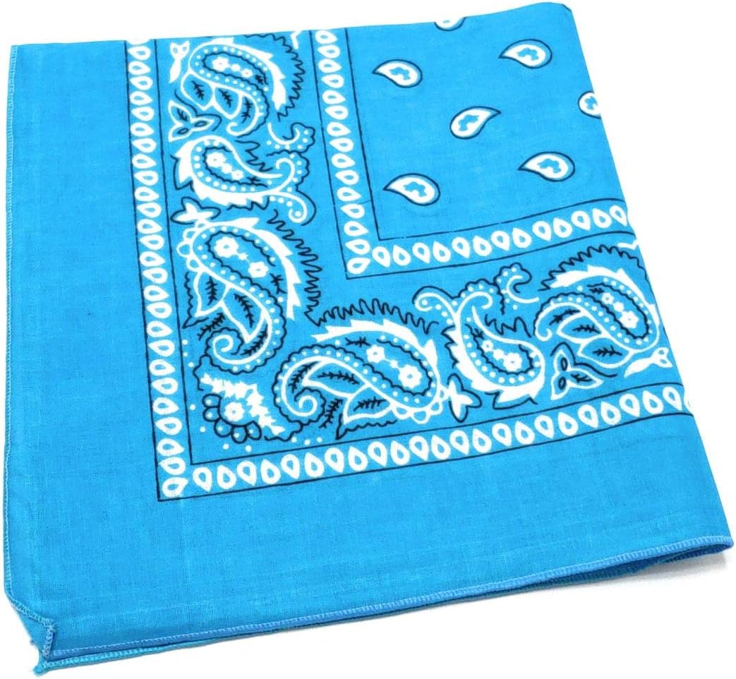 24 Pack Paisley 100% Cotton Double Sided Bandanas - By M.H.I.