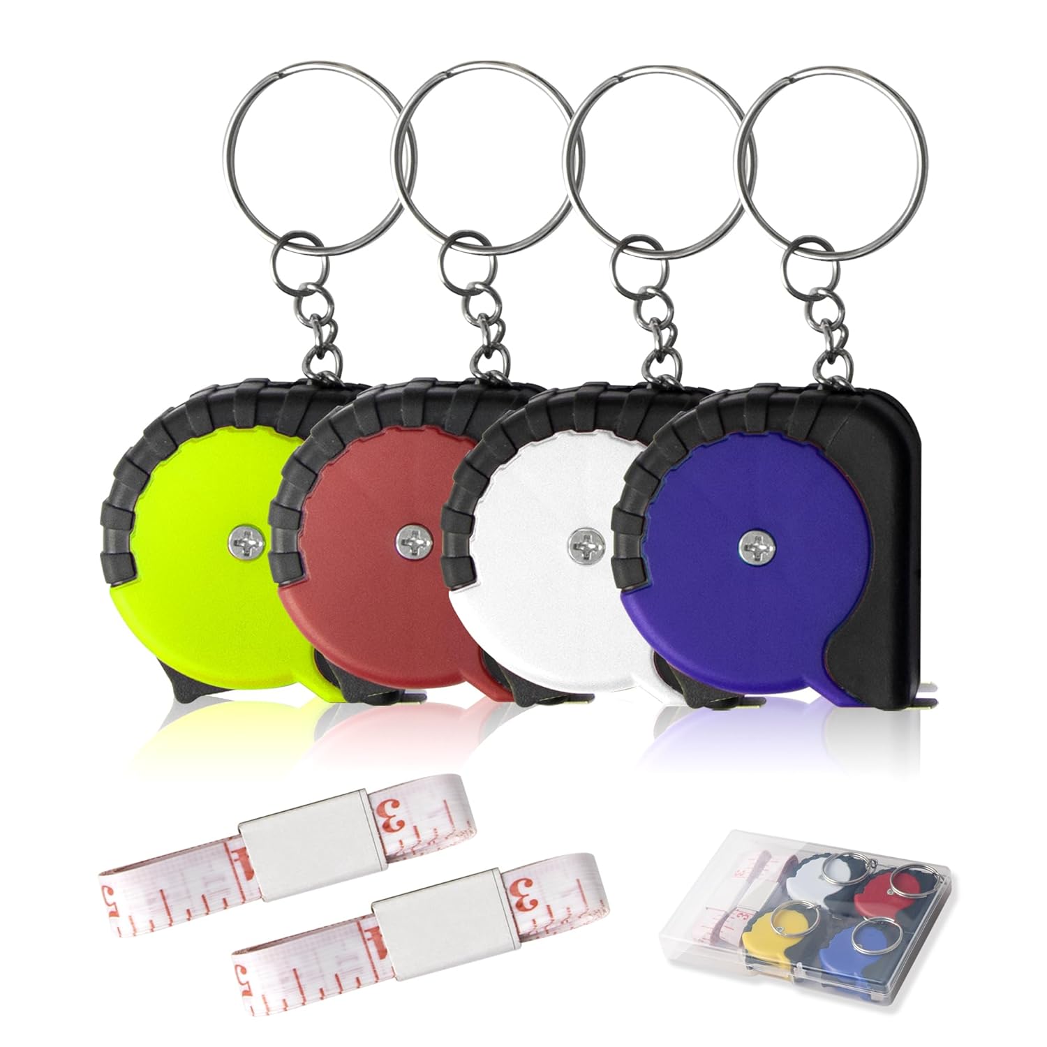 4 Pack Mini Retractable Tape Measure + 2 Pack Soft Body Measuring Tape for Body Measurements(60-Inch).Pocket Tape Measures for Body, Sewing, Cutting, Weight Loss Measurement