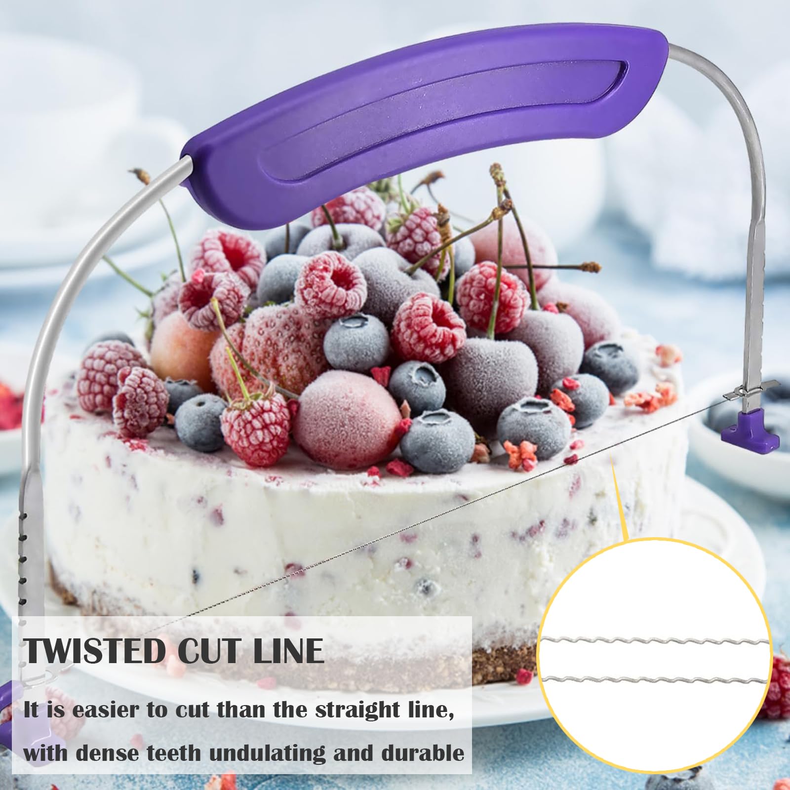 Professional Cake Slicer - Leveller Cutter for Kitchen Accessories Baking Tools (Purple) - Image 4