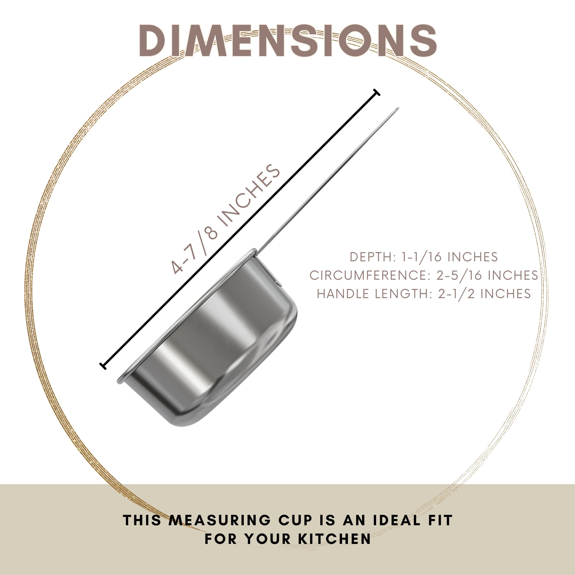 Amazon.com: 1/4 Cup Stainless Steel Measuring Cup | Sturdy Metal 60 ml | 60  cc | 2 oz | Single Cup for Wet and Dry Ingredients | Great for use as 1/4  Cup Dog Food Scoop - 1 PK: Home & Kitchen