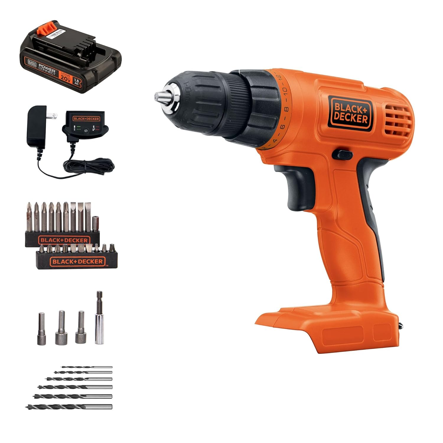 BLACK+DECKER 20V MAX 30-Piece Drill Driver (LD120VA)