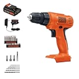 BLACK+DECKER 20V MAX POWERCONNECT Power Drill Cordless Drill Driver Electric Screwdriver with 30 Piece Bit Set and Drivers Kit, Battery and Charger Included (LD120VA)