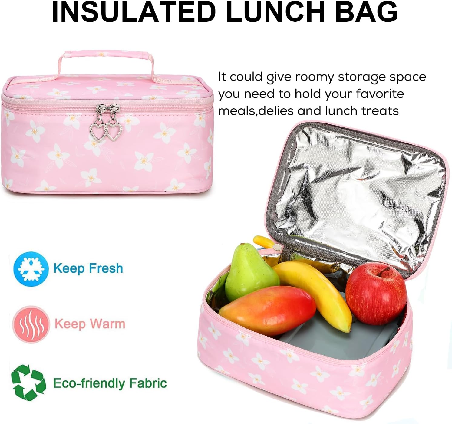 Joyfulife Floral Backpack for Girls Backpack with Lunch Box Kids Backpack Elementary Bookbags Primary Middle School Bags for Teens 3 in 1 School Backpack Set - Image 6