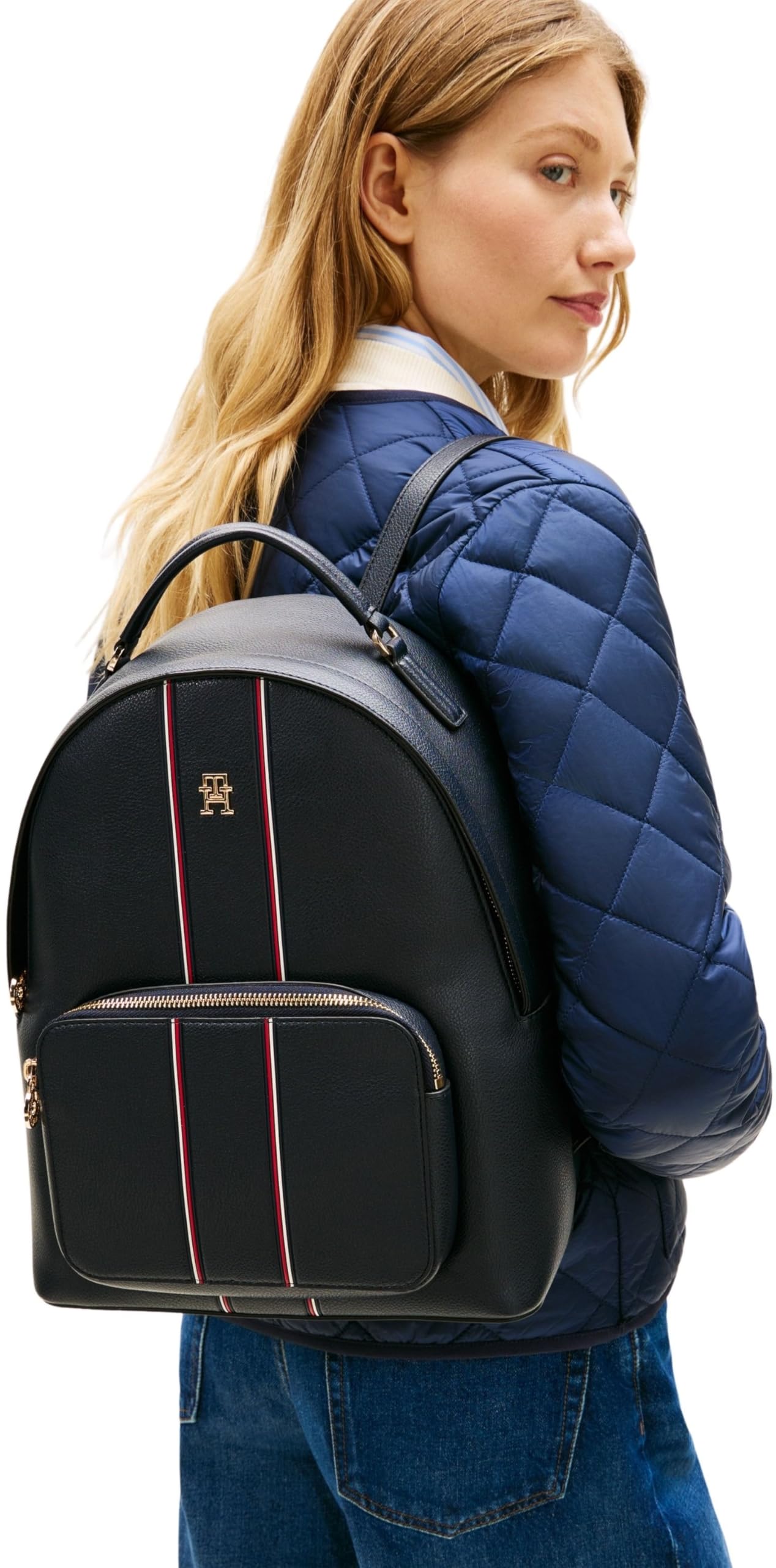 Tommy Hilfiger Damen Rucksack Daily mit Branding, Blau (Space Blue), Einheitsgröße