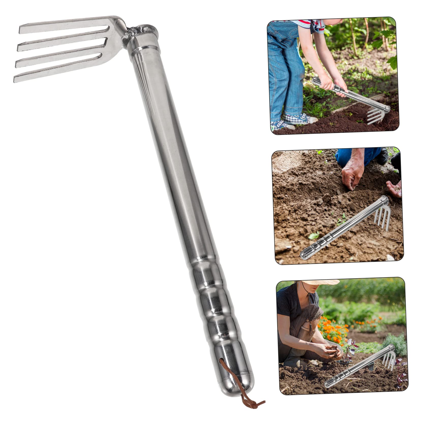 VICASKY Binette de jardin compacte Outil à main pour désherber et desserrer Serfouette multifonction pour légumes Outil de jardinage