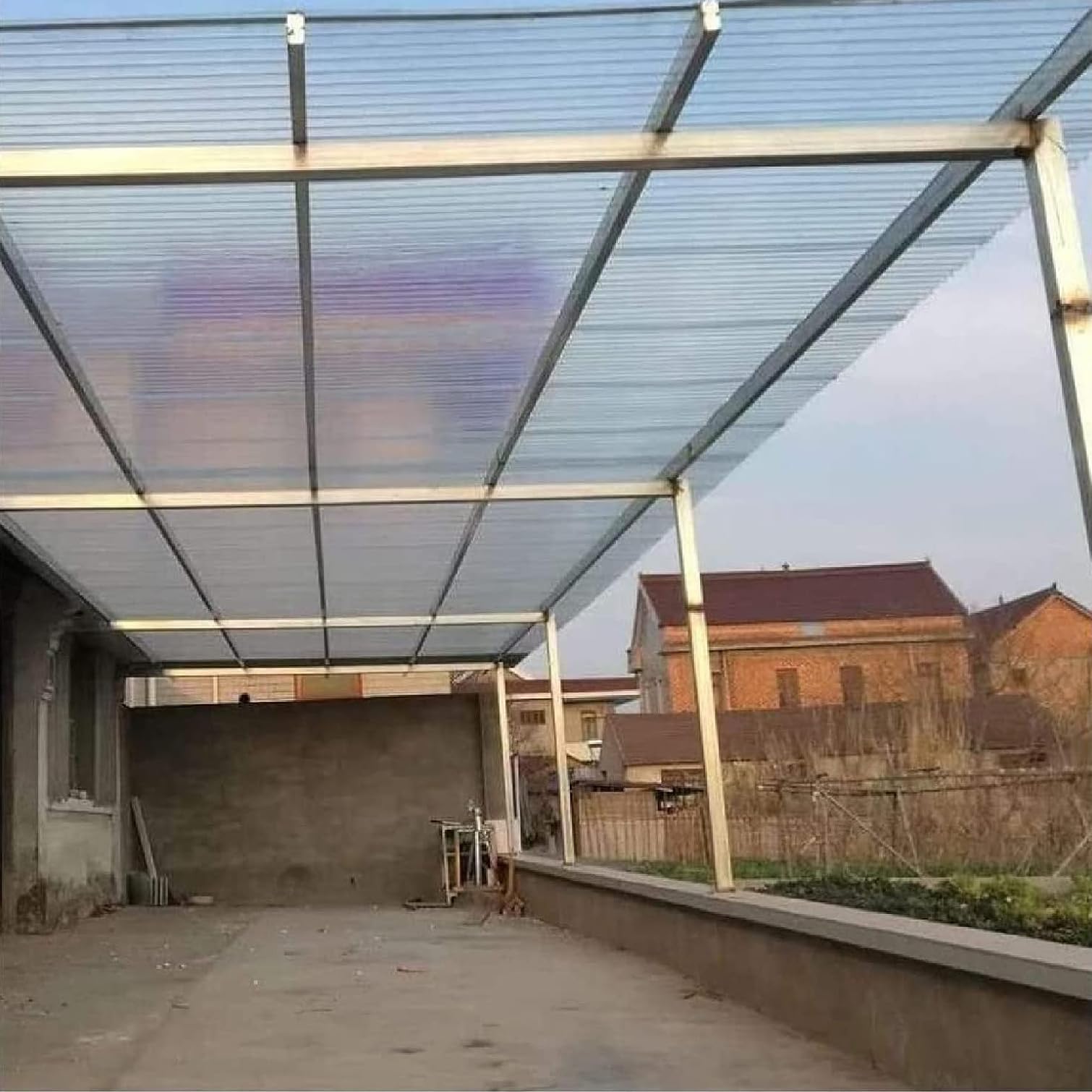 Paneles de cubierta transparentes, fáciles de cortar (1,2 x 8 m) – Fibras iladas para invernaderos, patios, terrazas al aire libre, toldos de lluvia, techos y resistente a la intemperie