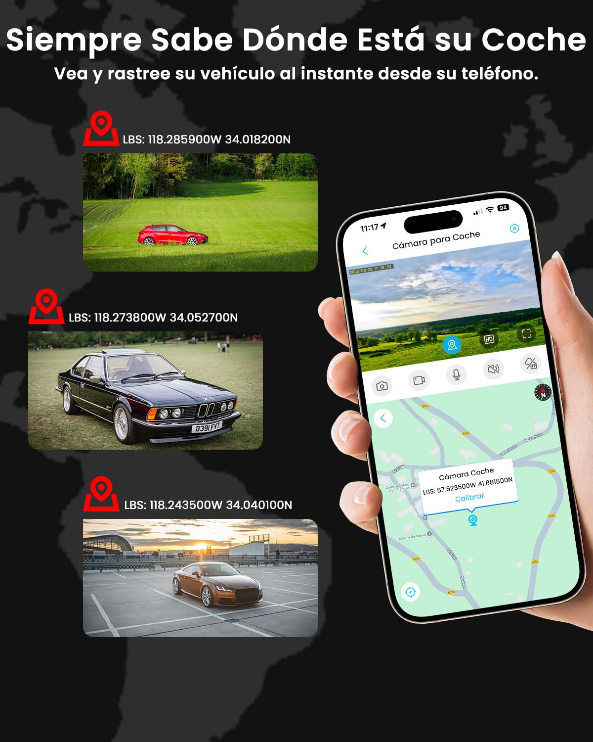 4G LTE Dashcam con SIM, Camara Vigilancia Coche Antivandalismo con GPS, Modo Parking 24/7, Alertas Movimiento, Acceso Remoto & Audio Bidireccional, Seguridad Antirrobo para Flotas y Familia, SD/Cloud
