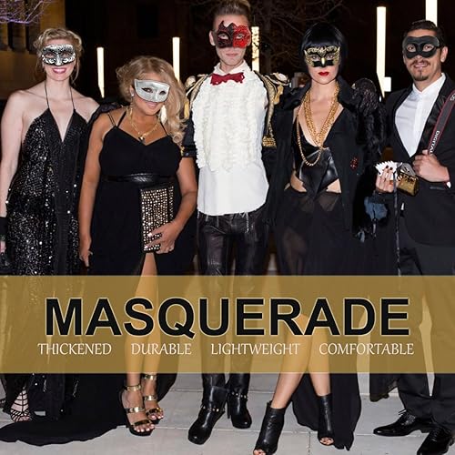 Miniatura 6 de MYMENU Máscara veneciana de Halloween para hombres y mujeres, para fiesta de disfraces, baile de graduación
