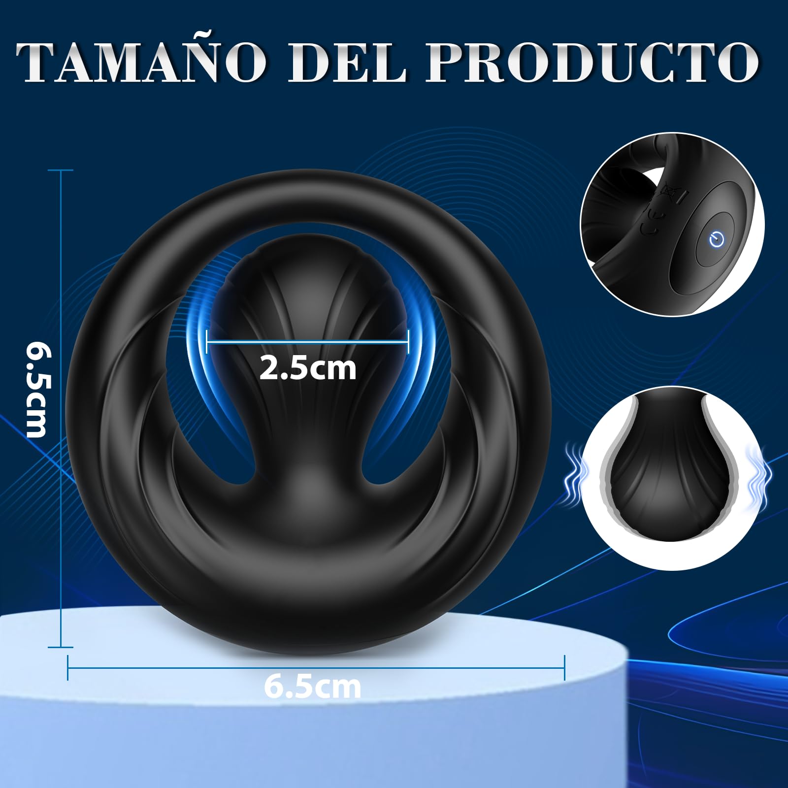 Anillo Vibradorador Pene Juguetes Sexuales - Vibradorador Hombre Juguetes Eróticos para Pareja Sexuales con Vibrador Cuentas Ajustable 360°,Anillo Pene Masculino Ereccion con 10 Vibraciones Sex Toys