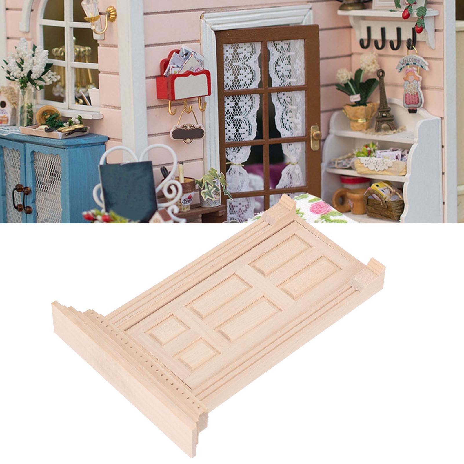 Porta In Miniatura Per Casa Delle Bambole 1:12 | Modello In Legno Vuoto | Arredo In Scala Per Diorama E Ornamento
