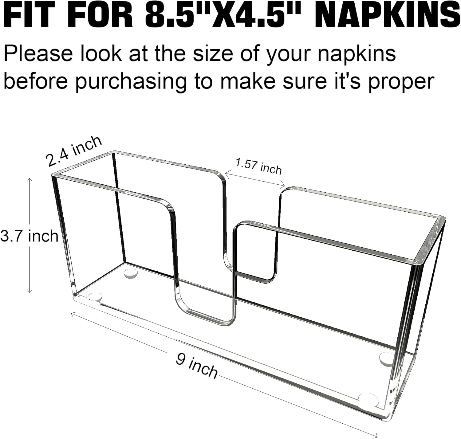 Acrylic Napkin Holders, Guest Towel Dispenser Napkin Paper Stand, 9 Inch Clear Hand Towel Storage Tray for Bathroom Vanity Countertop, Kitchen Counter, Dining Table Parties Weddings - Image 6