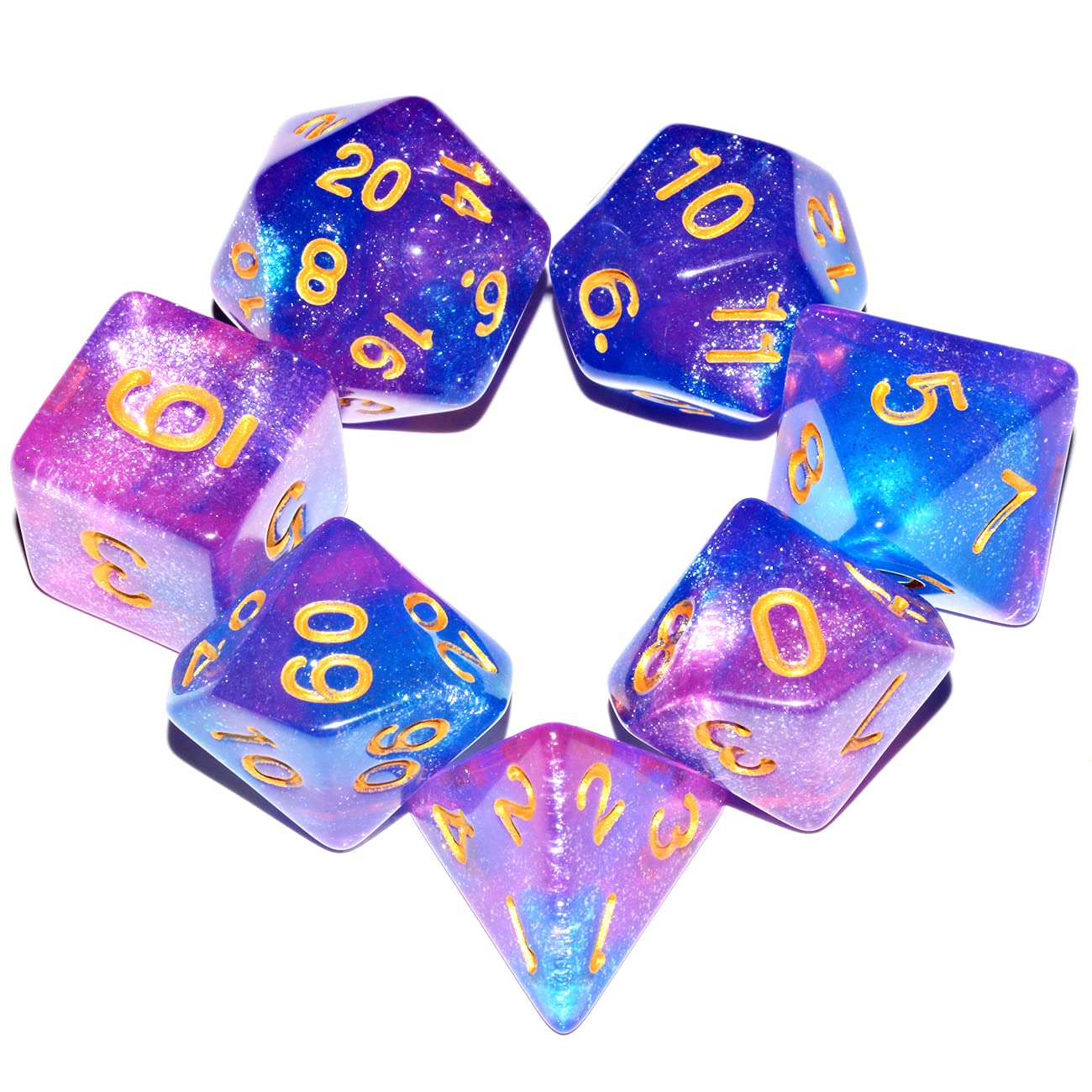 Galaxy Dice Set| Blue Mix Purple DND Dice Set for Board Game