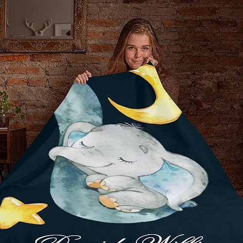 Miniatura 247 de Manta de bebé personalizada con nombre, mantas de bebé de elefante personalizadas para niñas, regalos de bebé, productos para bebés, mantas súper