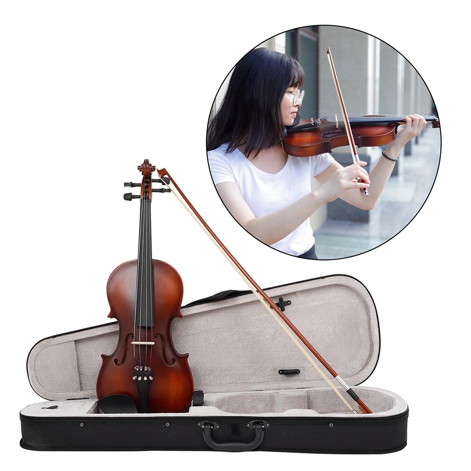 【子供用】バイオリン本体と弓セット（4/4サイズ） Amazon.co.jp: バイオリンセット 新しい4/4サイズの音響練習バイオリン