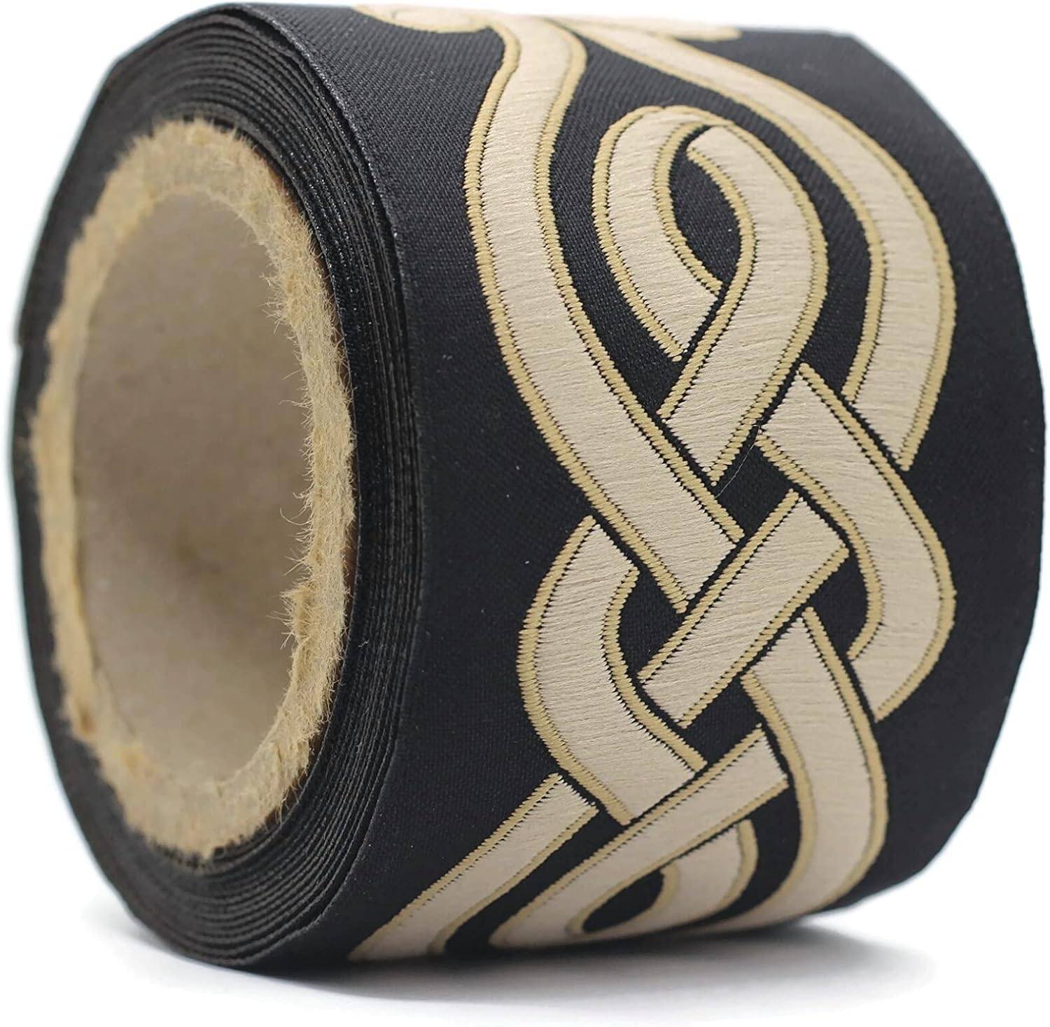 3.8 Yards Spool 2.7" Spiral Drapery Trim Jacquard Ribbon for Your Drapes Curtains Drapery Banding Trim Tape V8 142