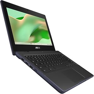 ASUS Chromebook Laptop, 11.6" HD Display, MediaTek Kompanio 520, 4GB RAM, 64GB Storage, Spill Resistant Keyboard, HD Camera with Privacy Shutter, Antimicrobial Guard, ChromeOS, CZ1104CM2A-AS01-CB