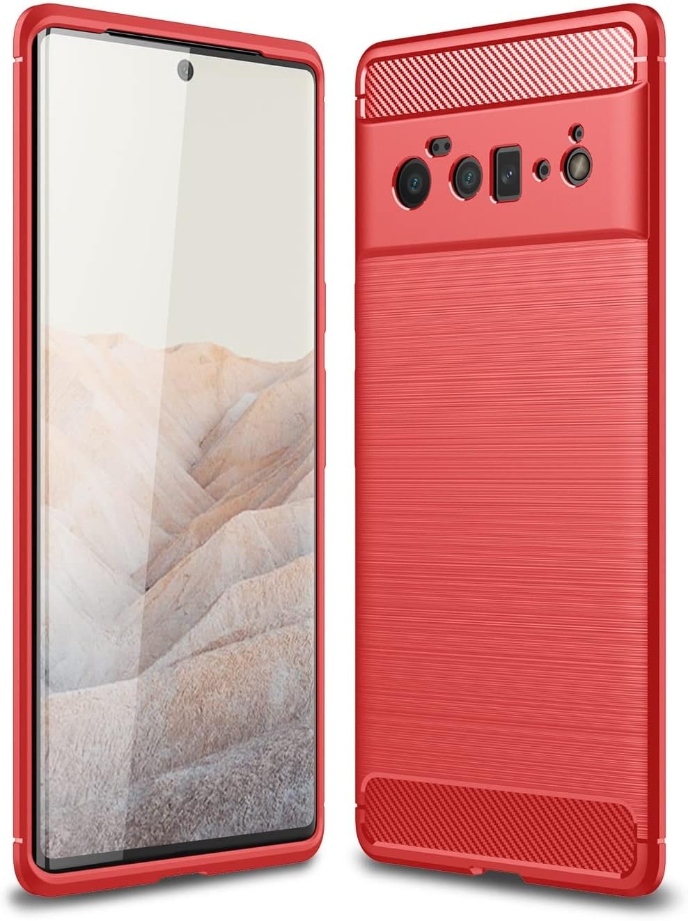 Coque LG Wing 5Gétui Flip en Fibre de Carbone avec Fente Carte