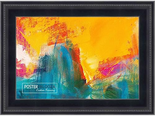 Miniatura 5 de Poster Palooza Marco de fotos de madera completa tradicional negra de 18 x 28 pulgadas con acrílico UV, respaldo de tablero de espuma y herrajes