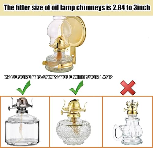 Miniatura 3 de Reemplazo de chimenea de lámpara de aceite, base de 2.84 pulgadas x 6.4 pulgadas de alto globo de lámpara de queroseno, globo de lámpara de aceite