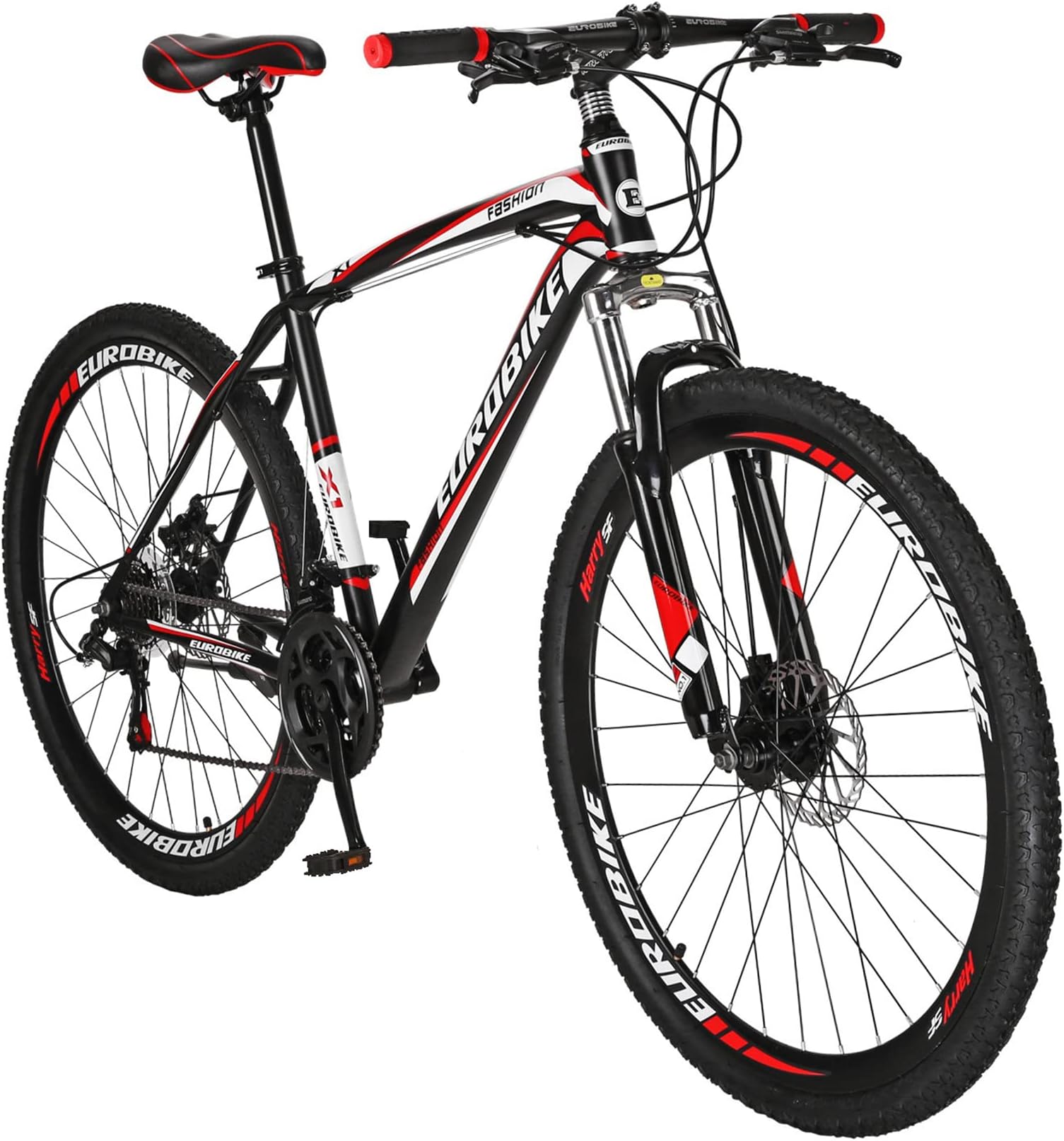 Eurobike X1 Mountain Bike, 21 Speed Mountain Bicycle 27.5 Inch,Front Suspension MTB Bikes for Men/Women,Muti Colors