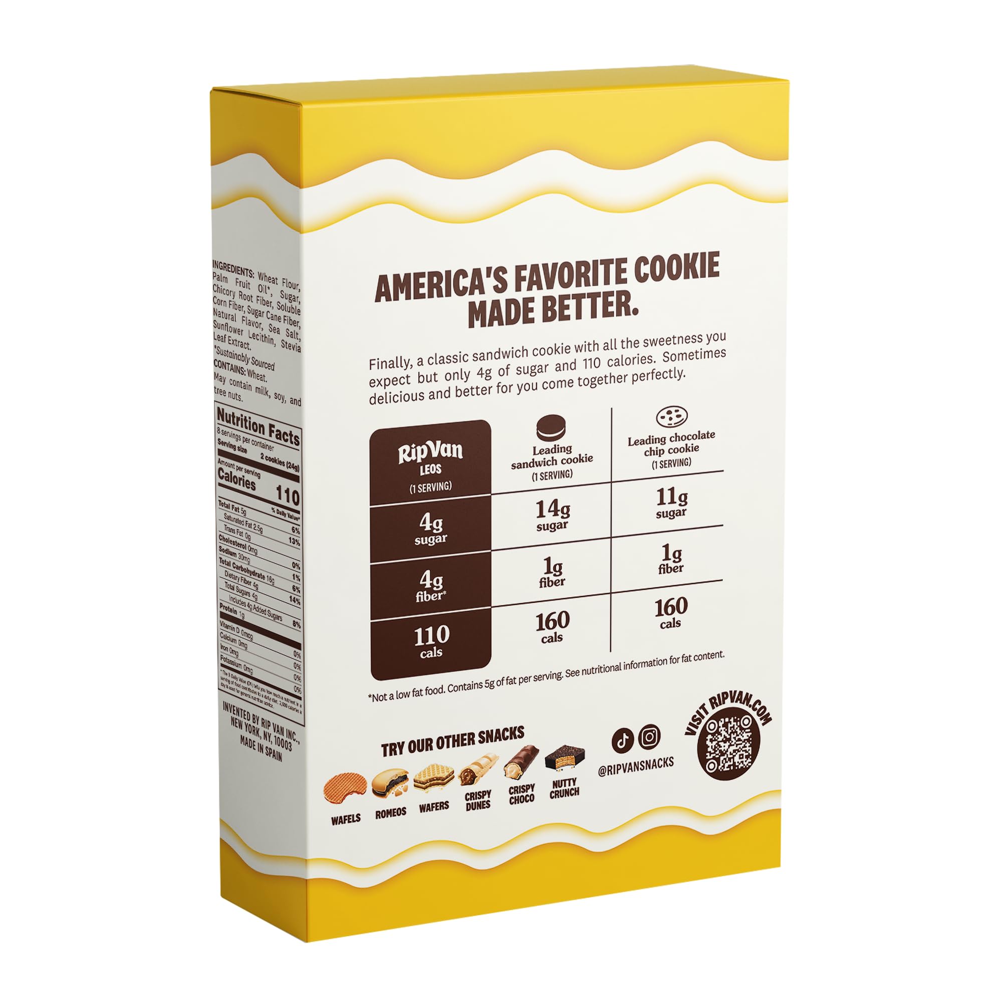 Rip Van Leos - Golden Vanilla Sandwich Cookies - Low Sugar and Low