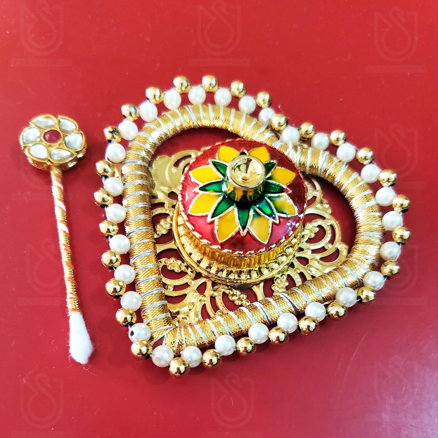 Wood Urbanshilp Fancy Sindoor Dani With Tilak Stick Wedding | Pooja Articles Sindoor Dibbi - Kumkum Box With Beautiful Kundan Stick Multi-Purpose (B0D319J2M1) Amazon Price History, Amazon Price Tracker
